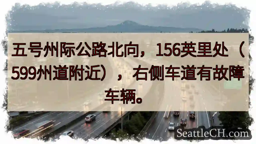 I-5 北 156 英里：右侧故障车