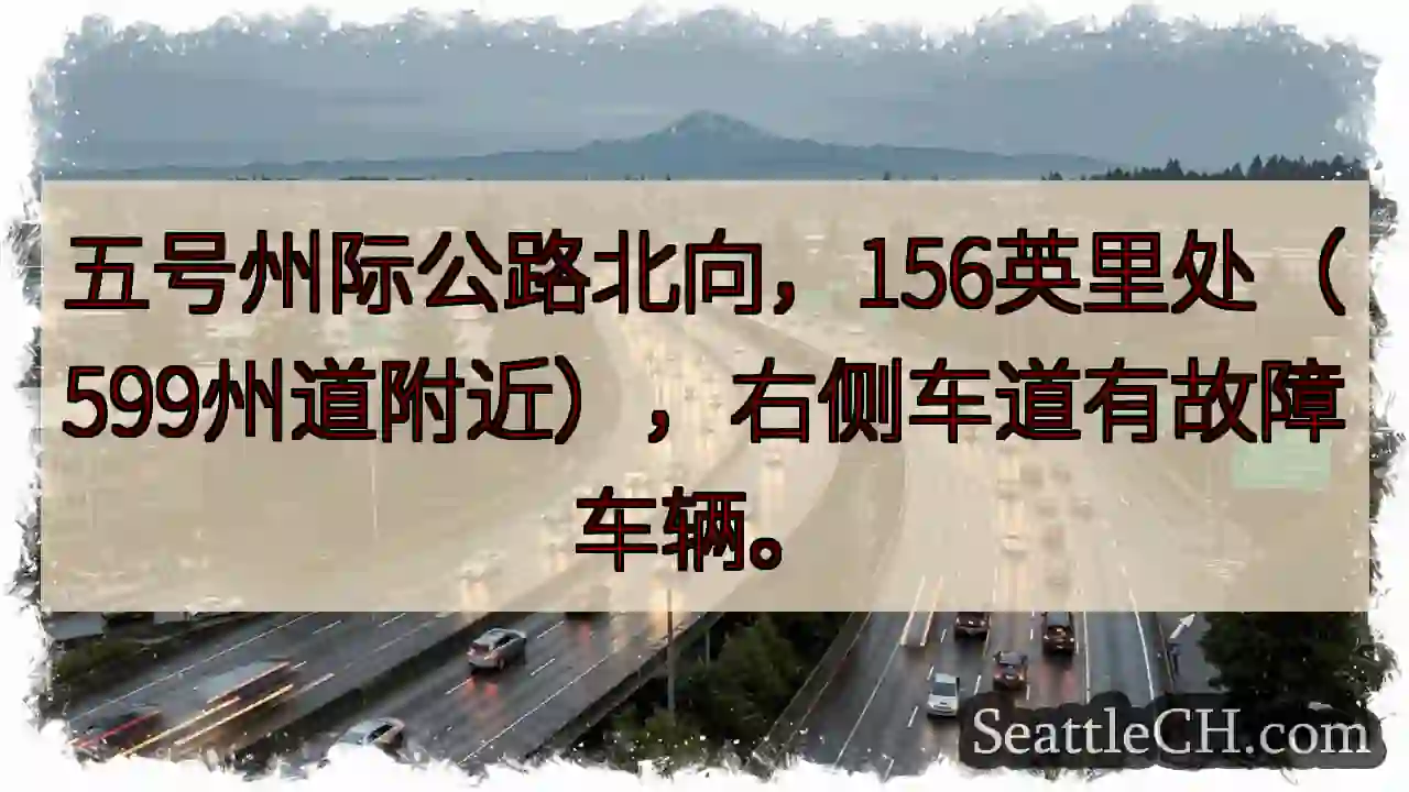 I-5 北 156 英里：右侧故障车