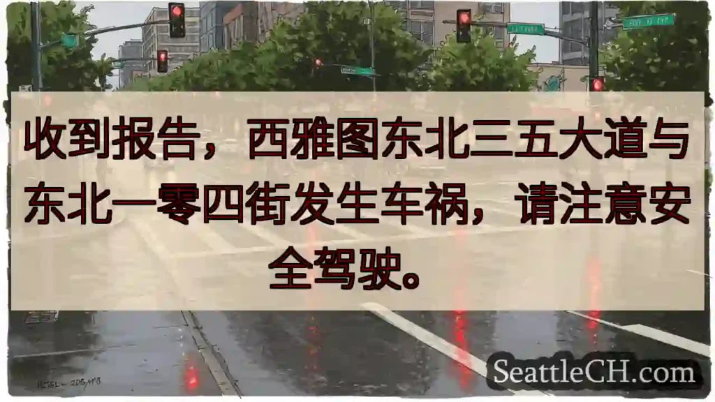西雅图车祸！注意安全驾驶。