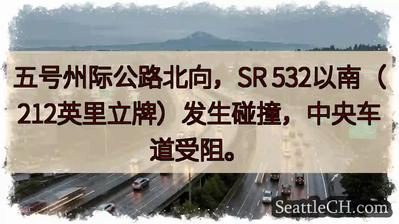 五号公路拥堵！事故影响中央车道