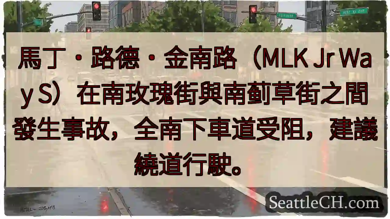 MLK南路事故！全下車道受阻