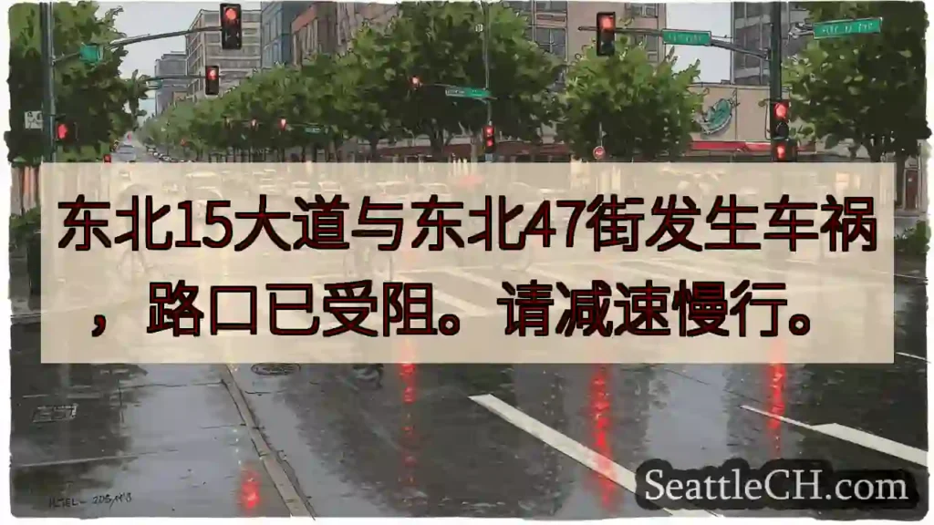 东北路口事故！请减速。