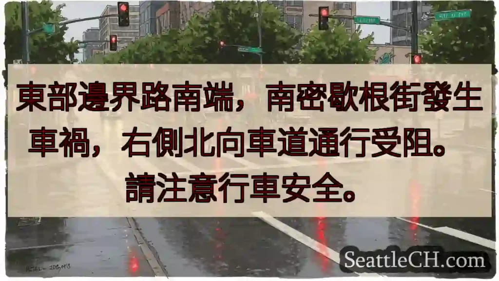 東密街事故！北向車道受阻