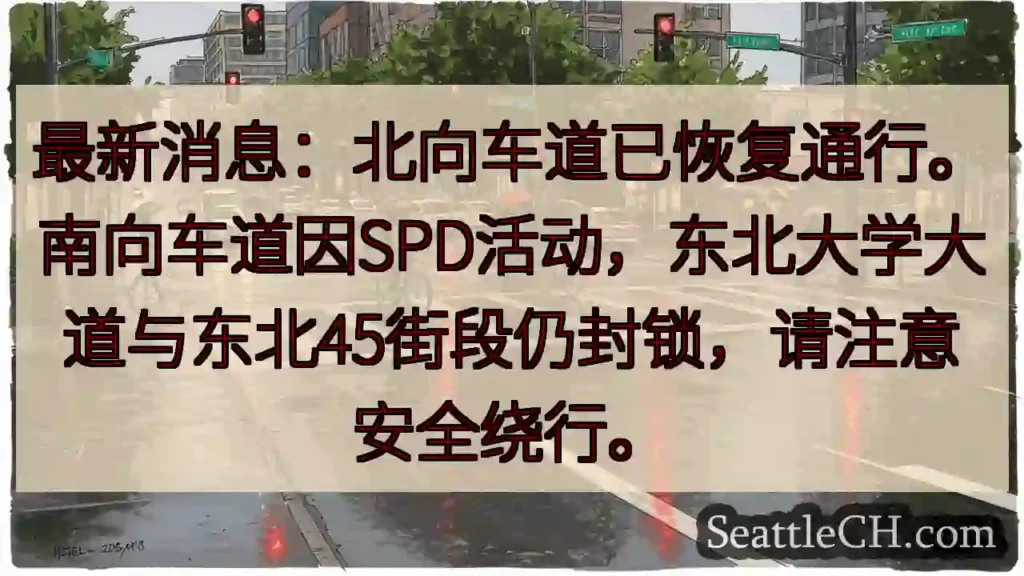 北向恢复！南向东北大道仍封锁，请绕行。
