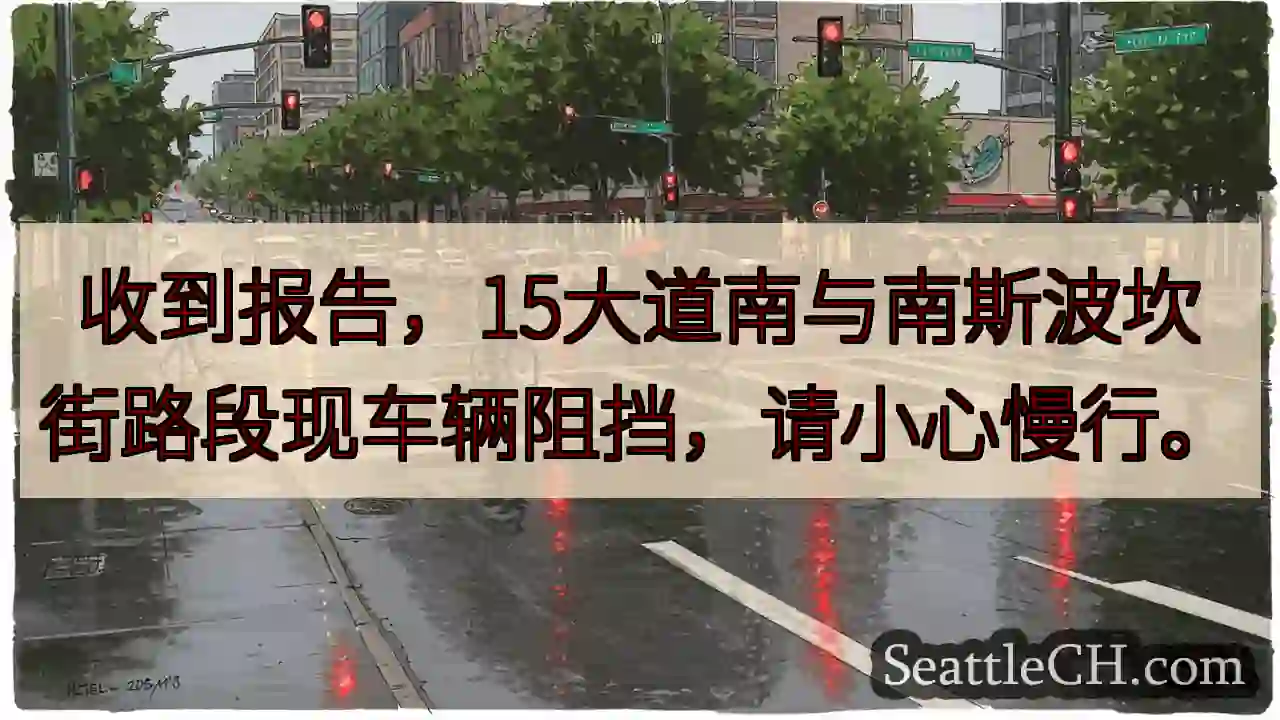 15大道南拥堵，小心慢行！