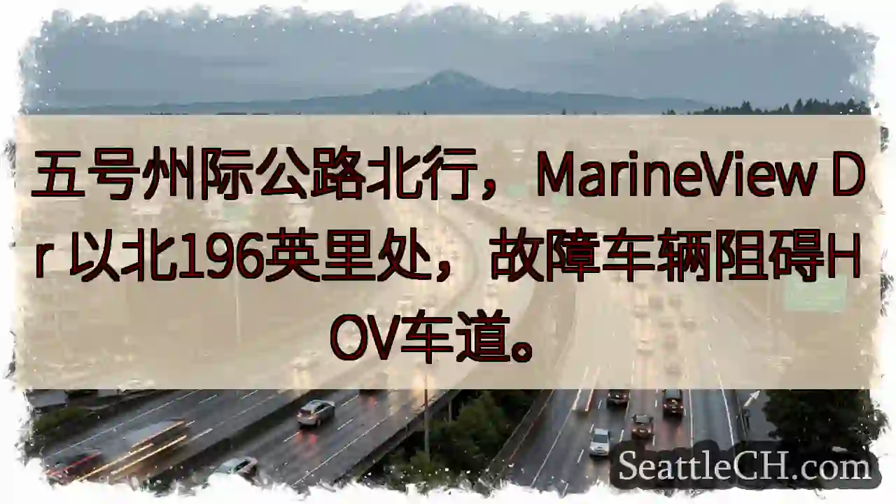 五号公路拥堵！HOV车道受阻