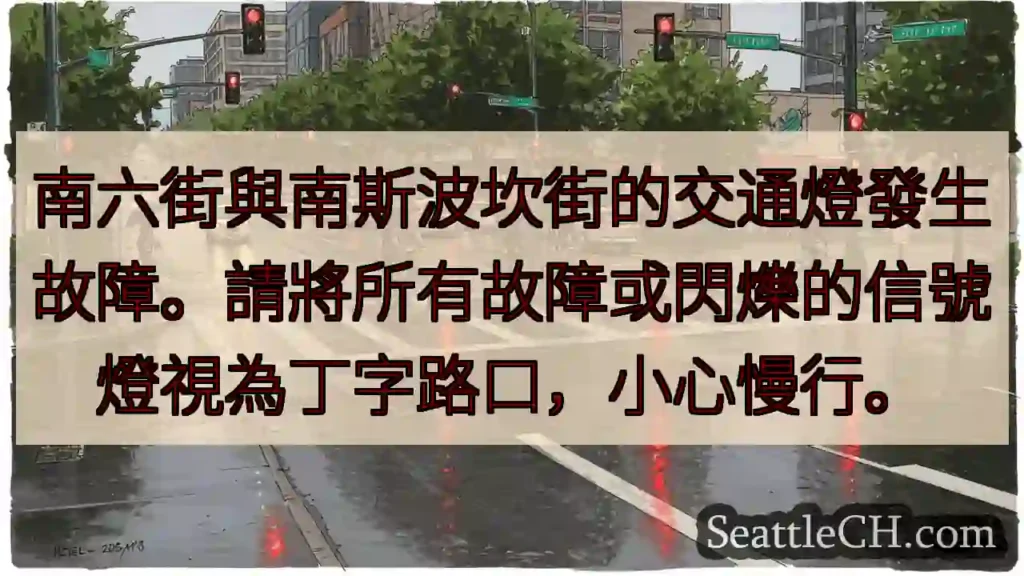 交通灯故障！小心慢行！