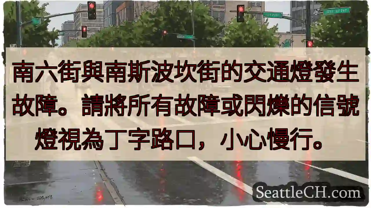交通灯故障！小心慢行！