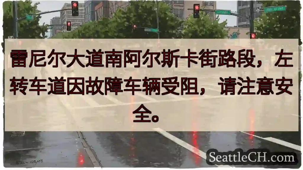 雷尼尔路段:左转受阻,小心绕行!