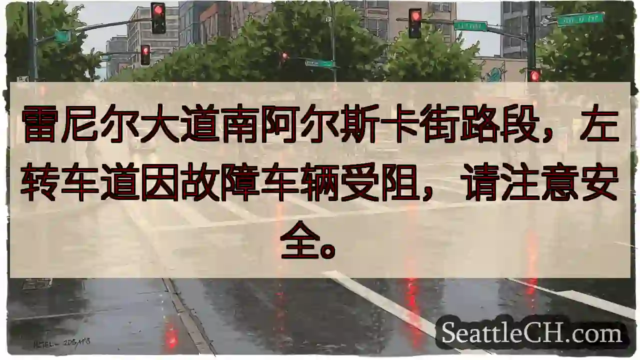 雷尼尔路段：左转受阻，小心绕行！
