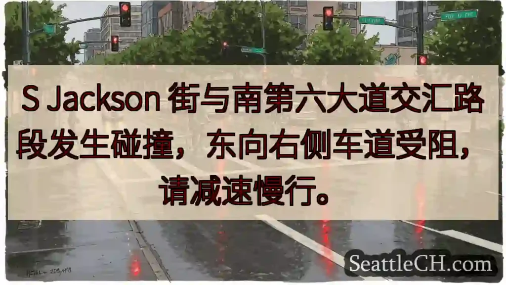 S Jackson路口拥堵！缓行注意。