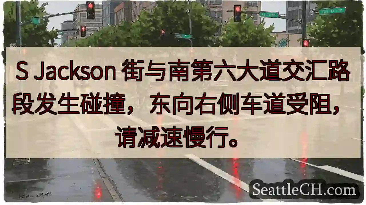 S Jackson路口拥堵！缓行注意。
