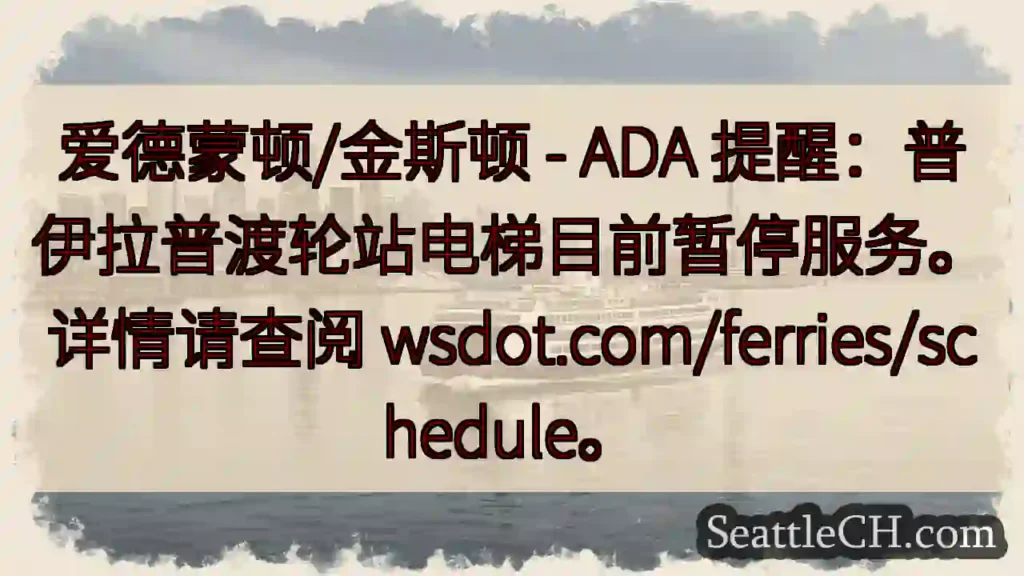 普伊拉普渡轮电梯暂停服务！