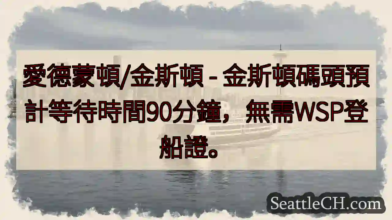 金斯頓碼頭：90分鐘等待！无需WSP證。