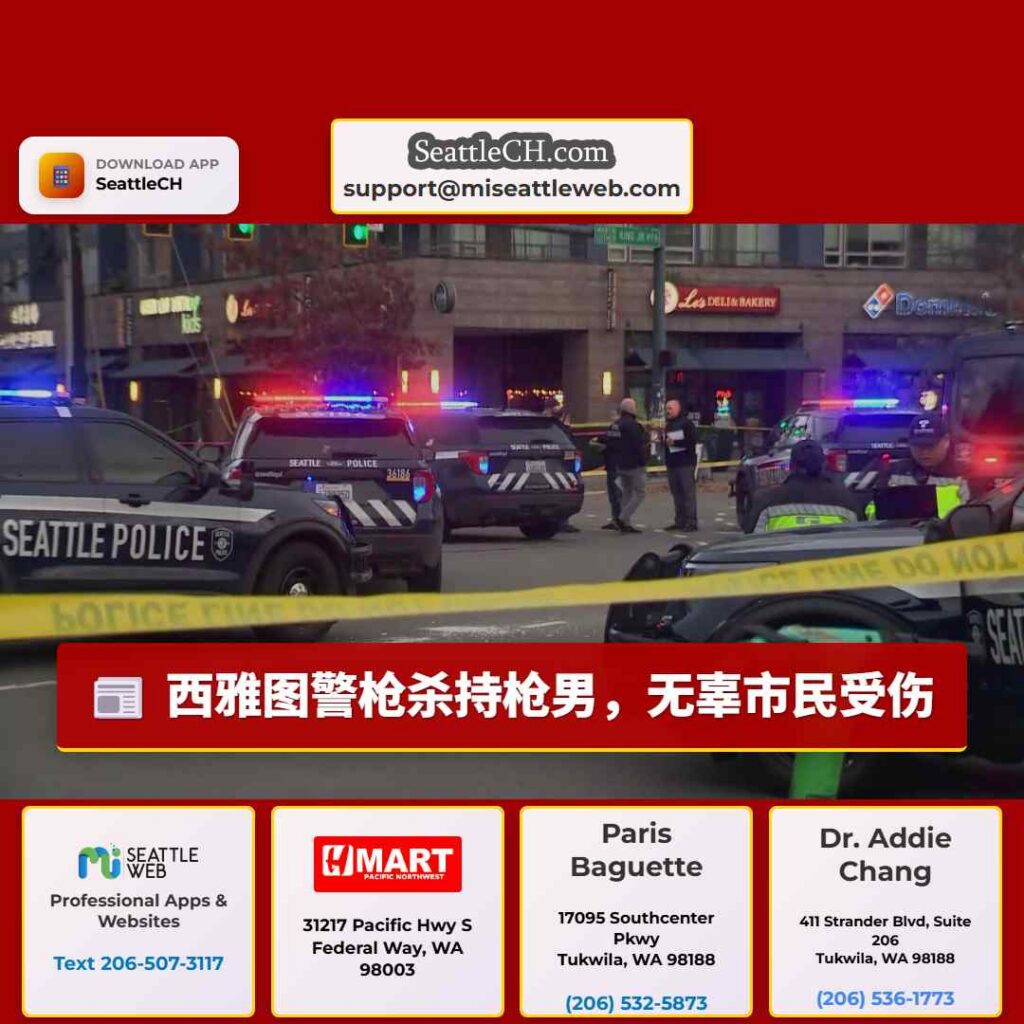西雅图警枪杀持枪男，无辜市民受伤