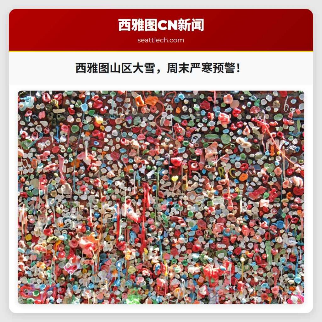 西雅图山区大雪，周末严寒预警！