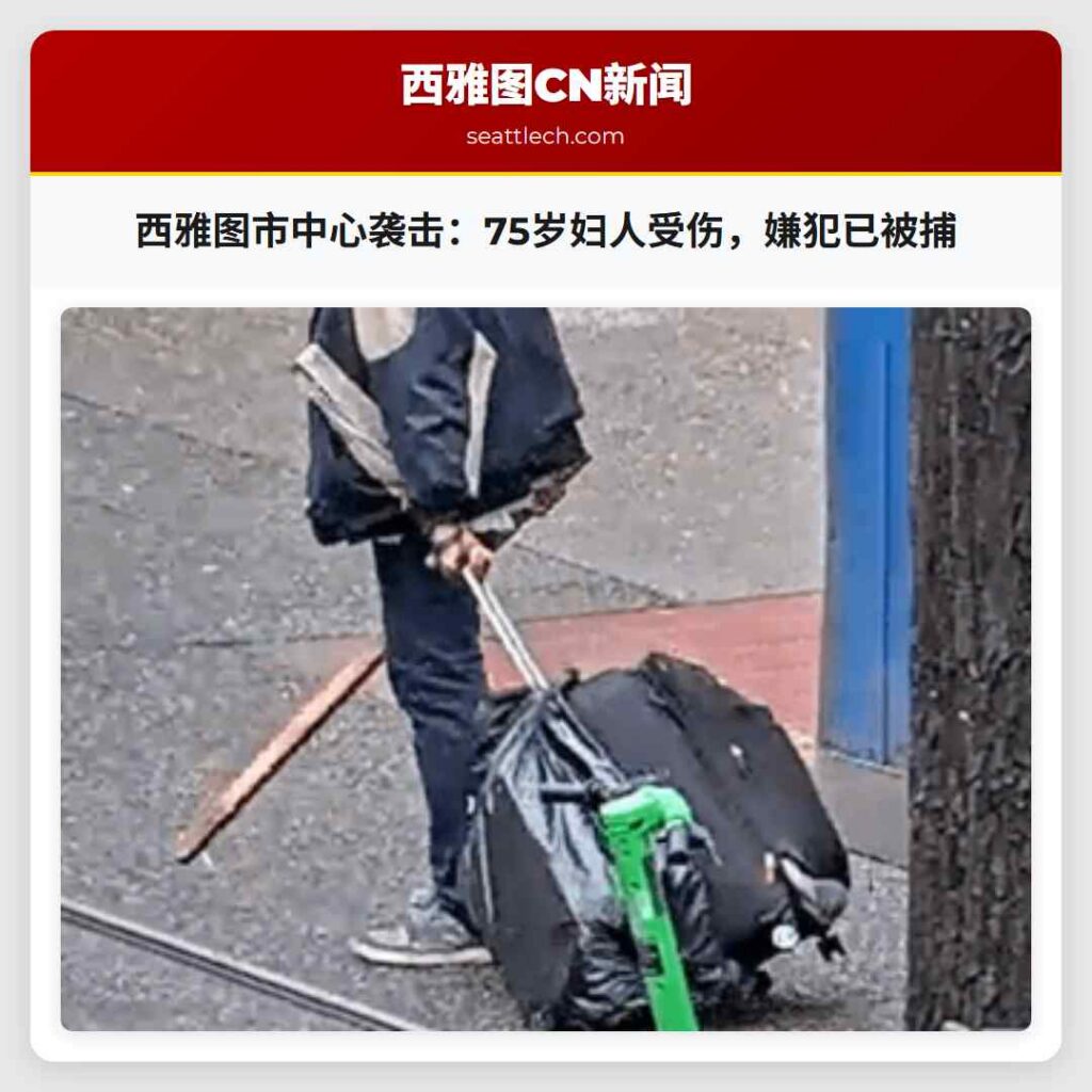 西雅图市中心袭击：75岁妇人受伤，嫌犯已被捕