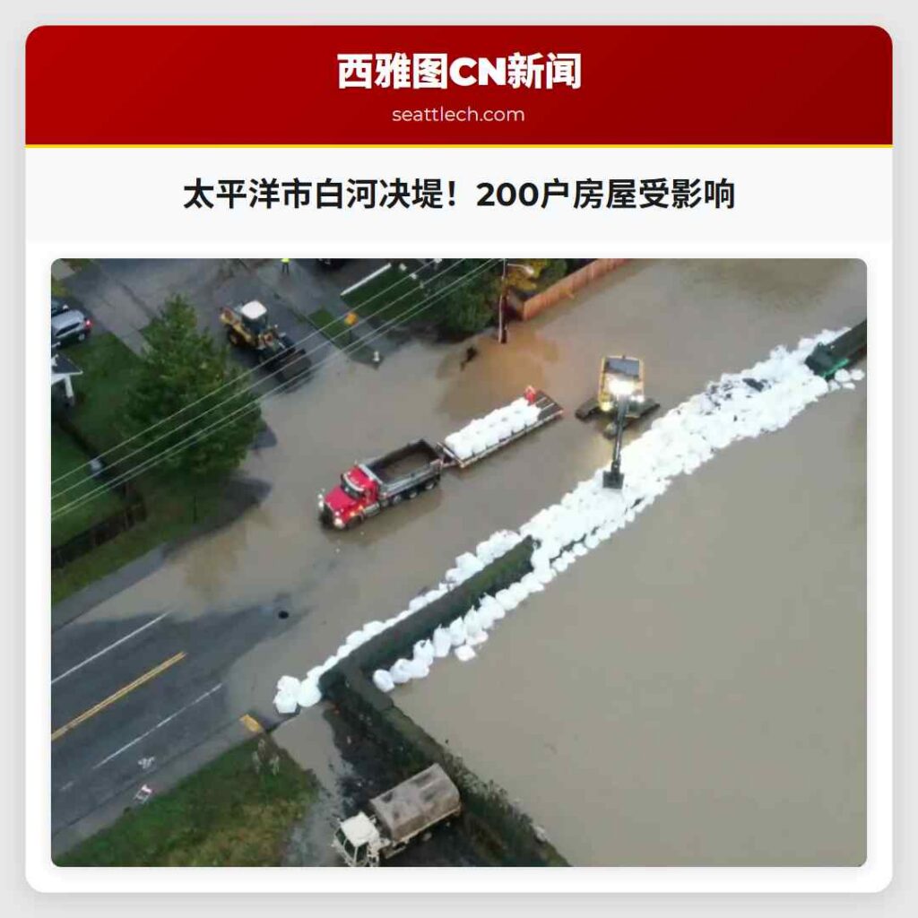 太平洋市白河决堤！200户房屋受影响