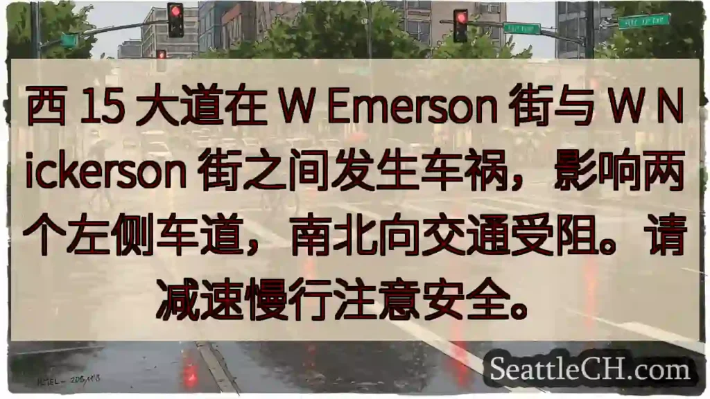 事故！西 15 大道交通受阻