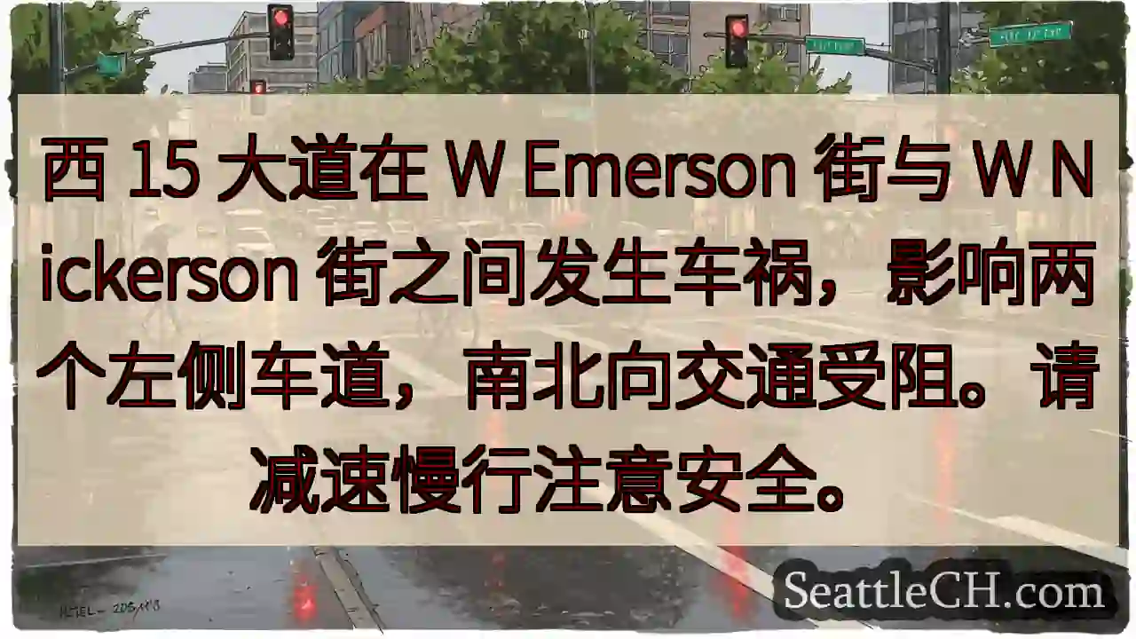 事故！西 15 大道交通受阻