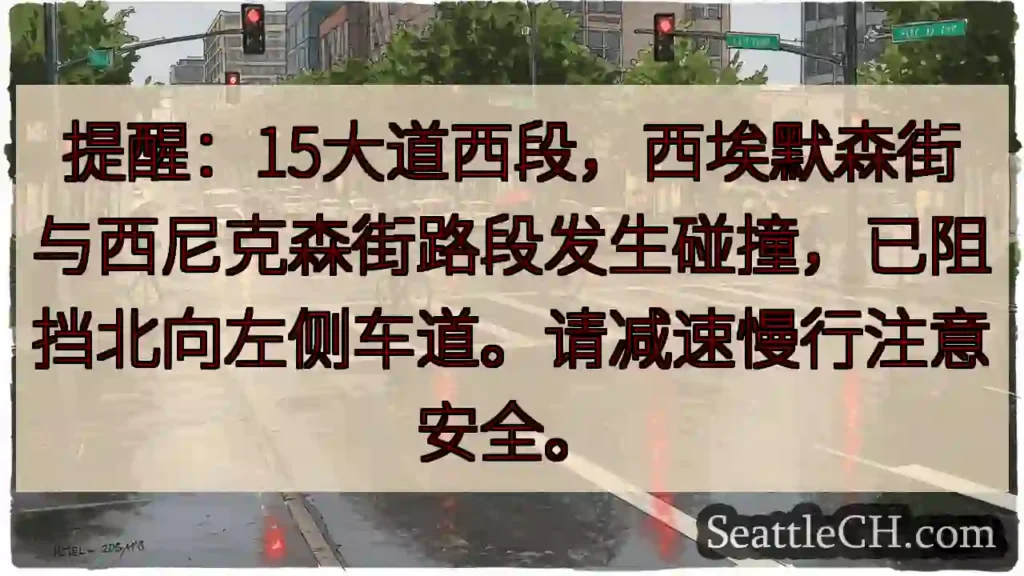 15大道西段事故！注意左侧车道