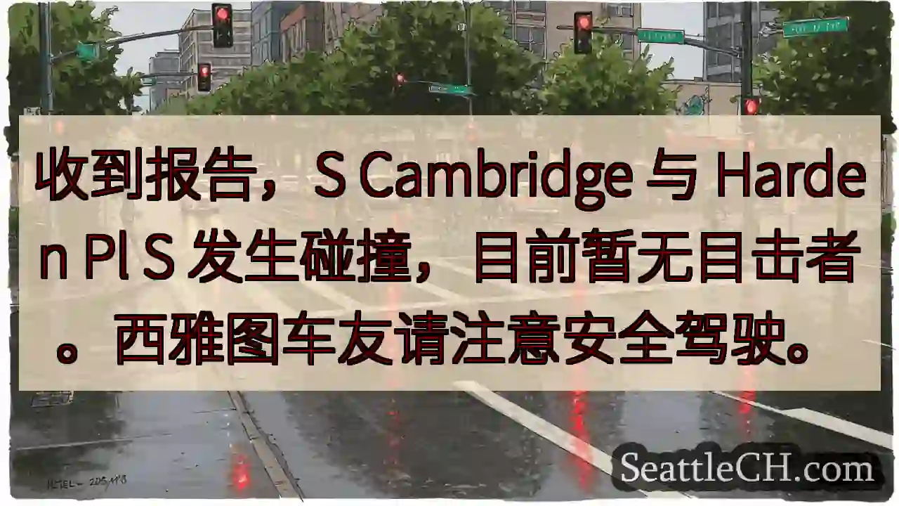 S Cambridge & Harden Pl 碰撞！注意安全！