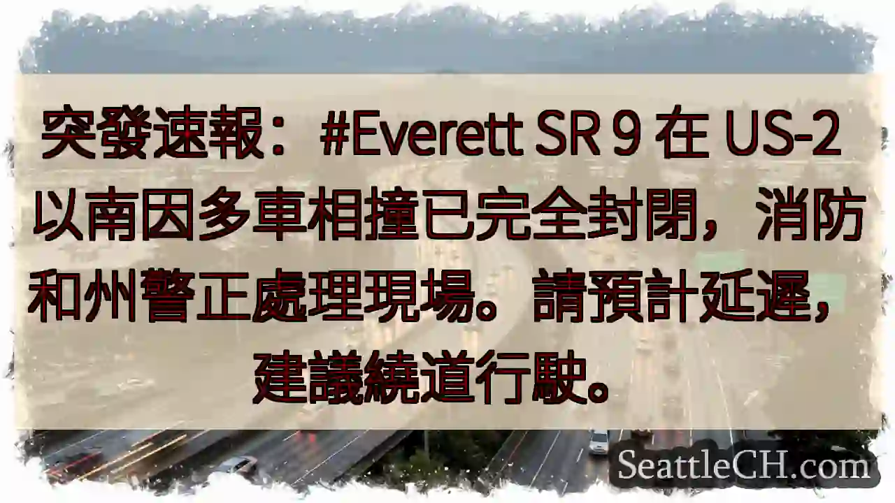 緊急！SR 9 封閉，多車相撞