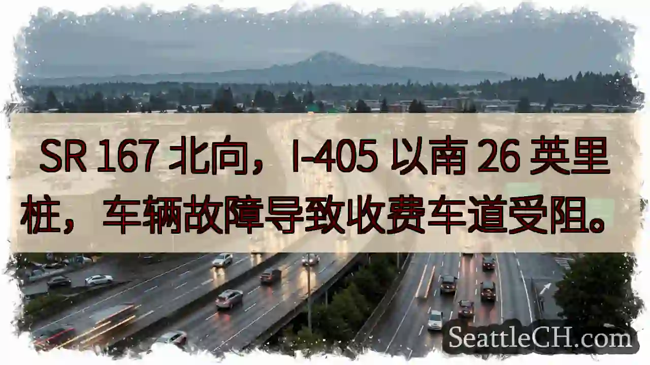 167北：车辆故障，收费站受阻