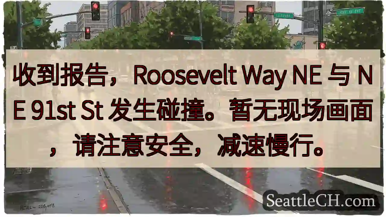 Roosevelt Way NE 事故！减速慢行！