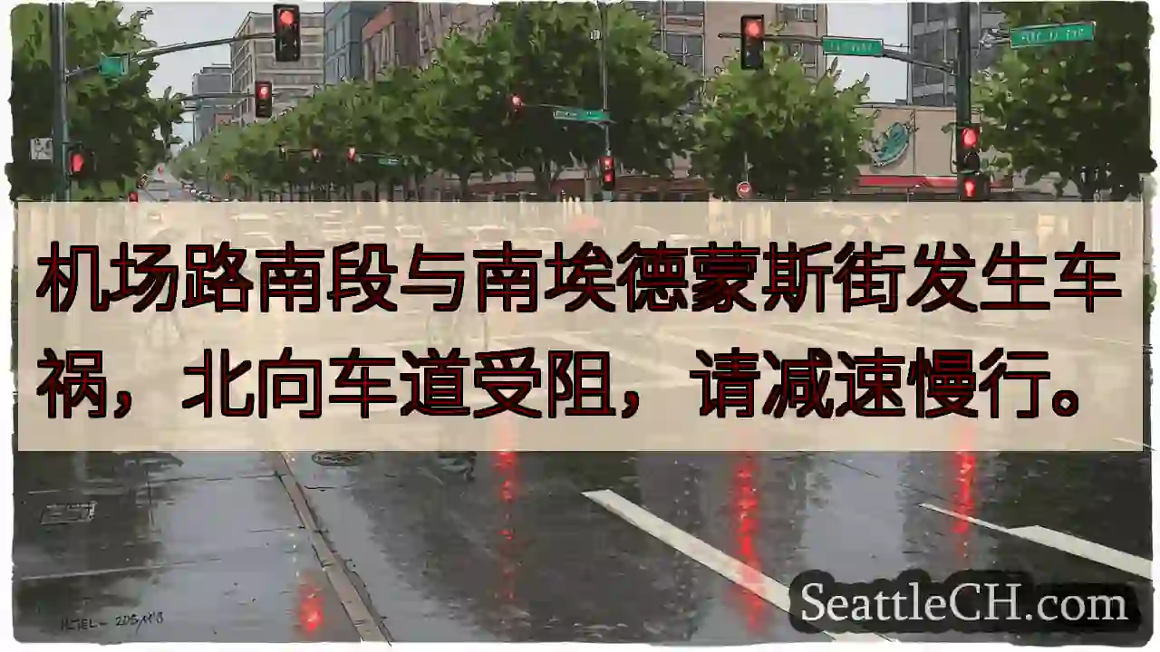 注意！机场路事故，北向车道受阻