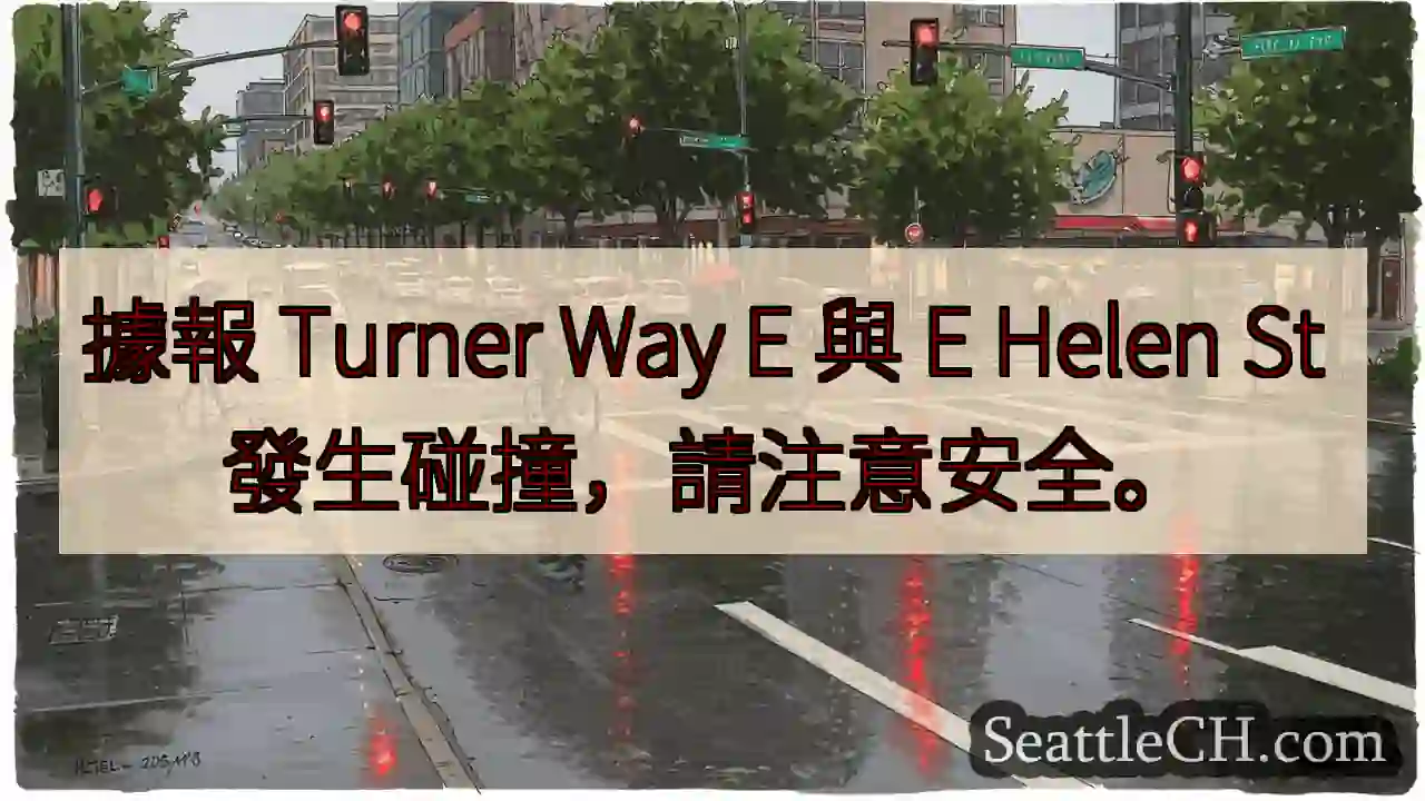 注意！ Turner Way E & E Helen St 事故