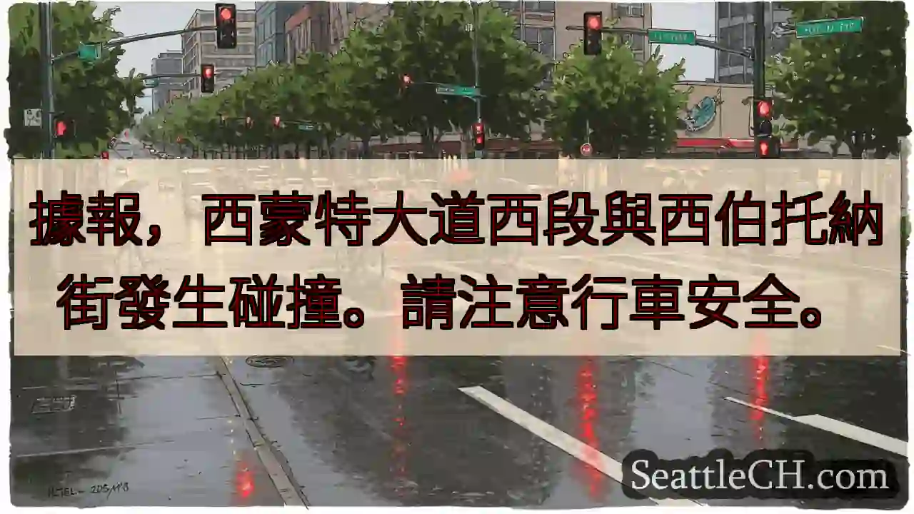 西蒙特路西段事故！注意安全！