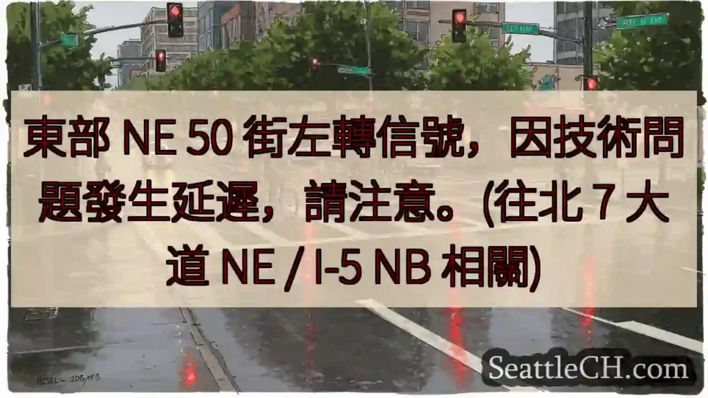 NE 50街左轉延遲!請注意。
