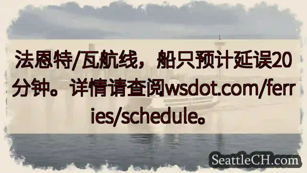 船只延误20分钟!请查阅详情。