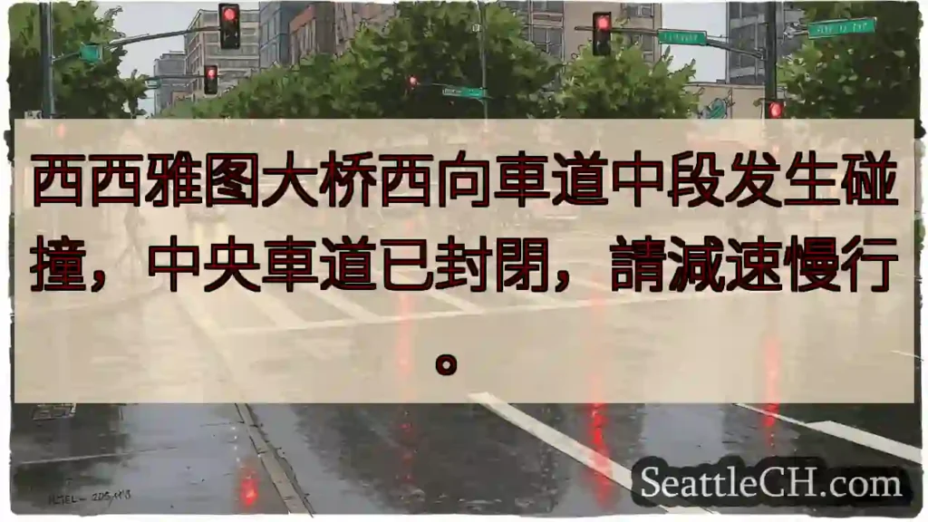西雅图大桥事故！中央车道封閉
