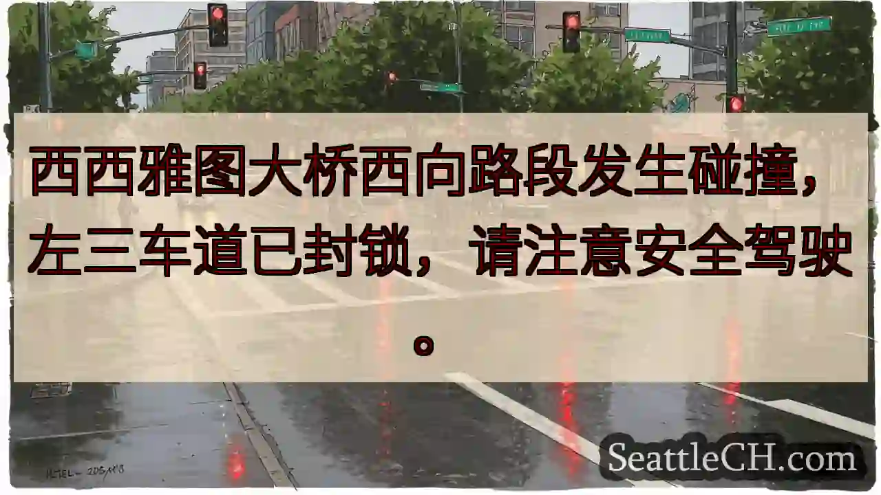 西雅图大桥：左三车道封锁！