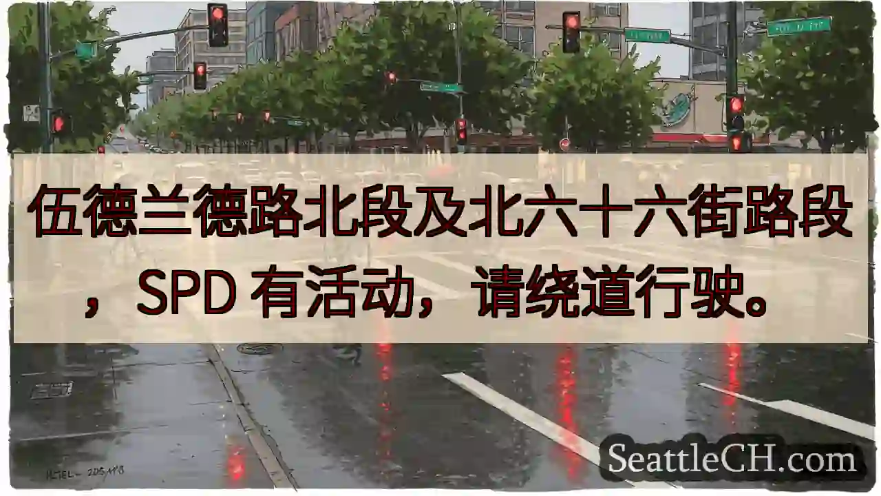 伍德兰德路北段：绕道行驶！