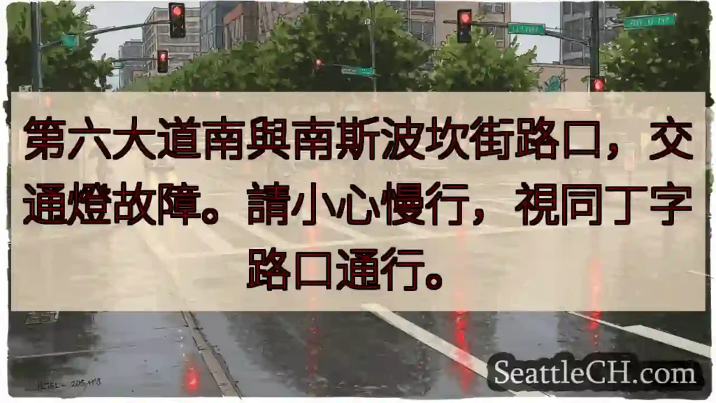 🚦灯故障！小心慢行。