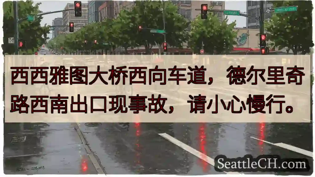 西雅图桥西向事故!小心慢行。