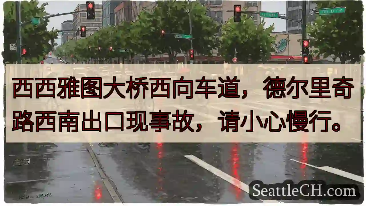 西雅图桥西向事故！小心慢行。