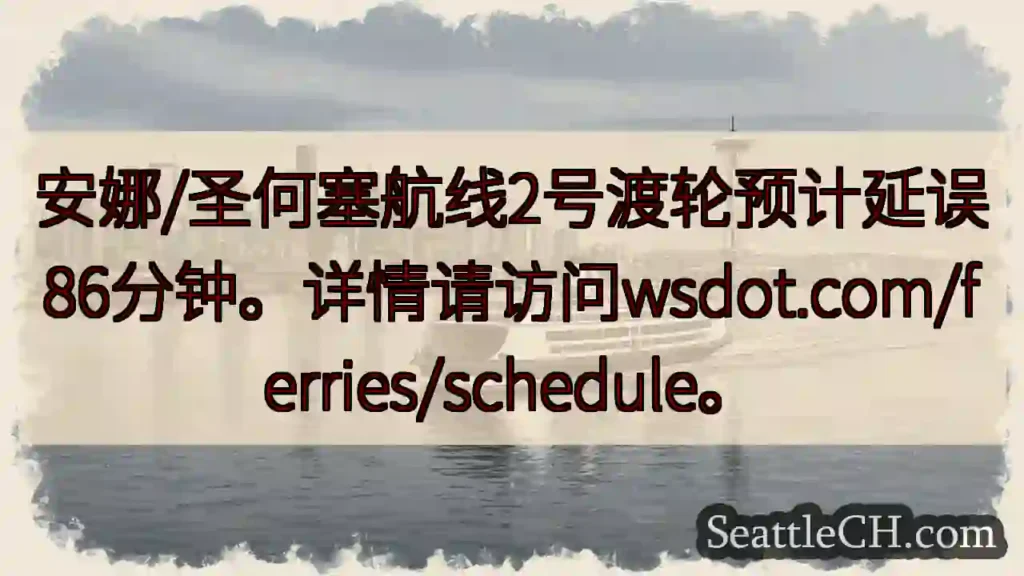 渡轮延误86分钟!请查阅详情。