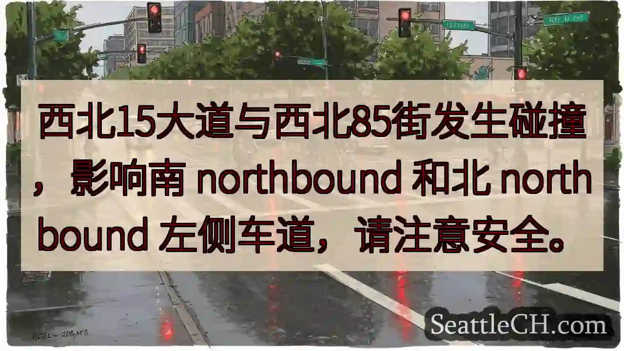 西北15/85路口事故，注意避让！