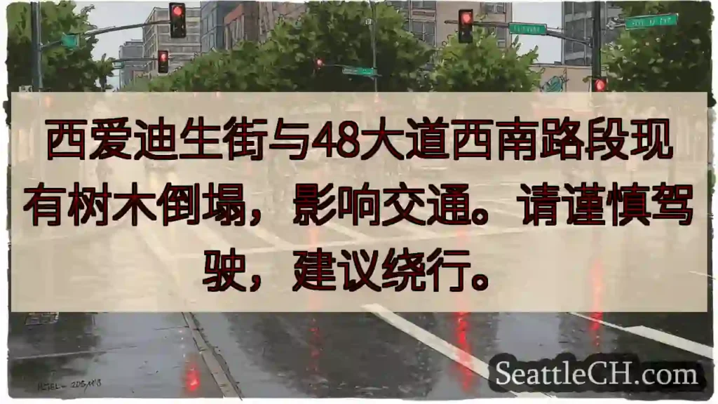 树木倒塌!西爱迪生街路段交通受影响