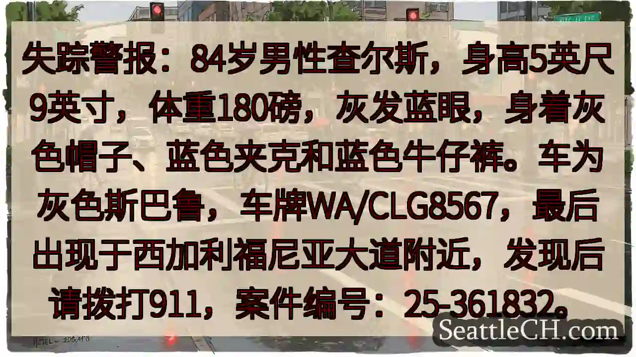 寻人：84岁男性查尔斯，请留意！