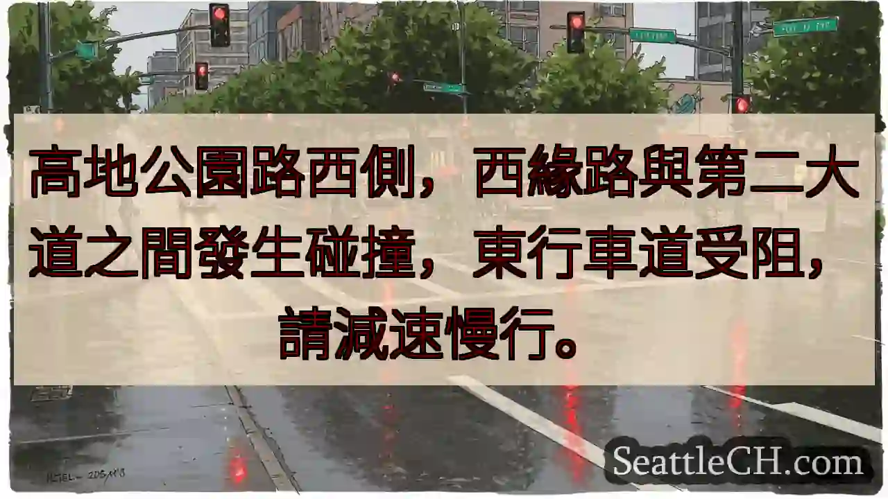 高地路西侧事故，缓行！