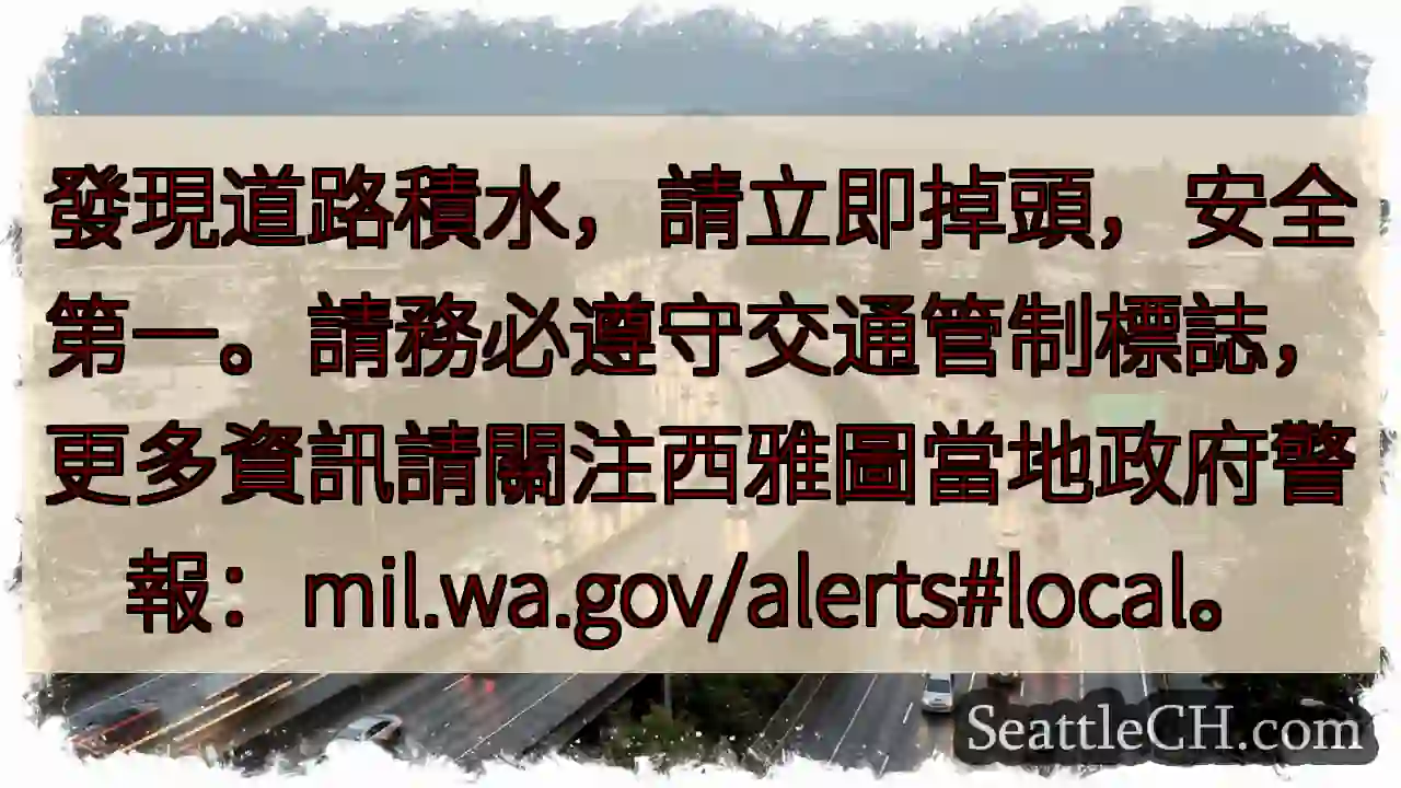積水路段，請立即掉頭！安全第一。