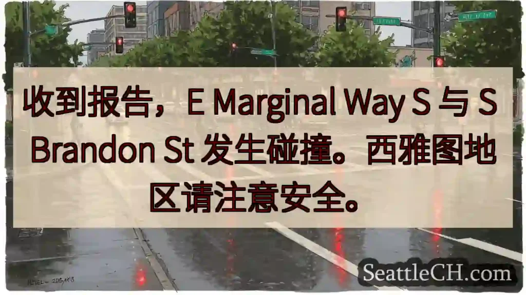 E Marginal Way S & S Brandon St 事故!注意安全!