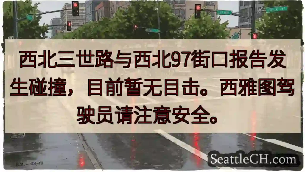 西北路口碰撞!注意安全!