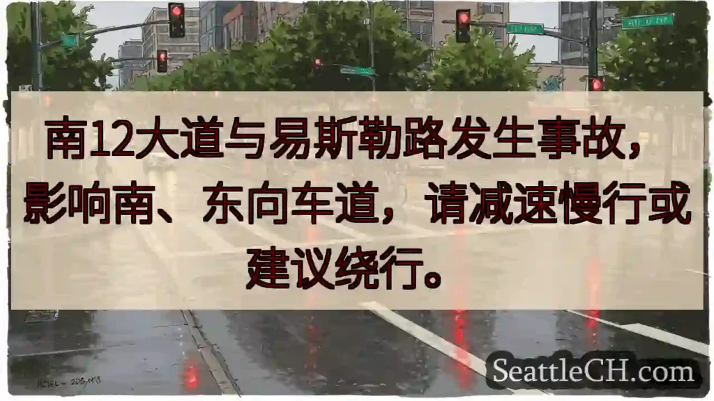 南12大道事故！减速慢行或绕行。