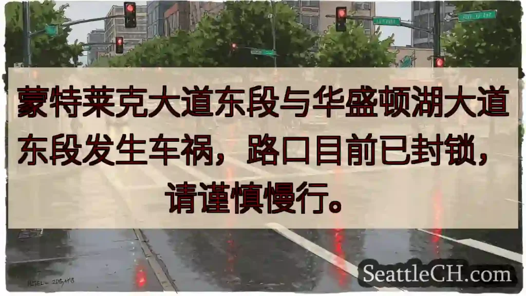 车祸!路口封锁,请减速慢行